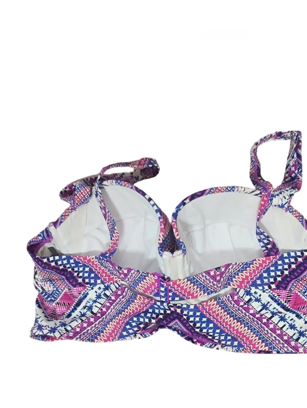 Torrid Purple Pink Blue Geo-Print Bikini Top Geometric Push Up Festival Swim - Picture 9 of 9